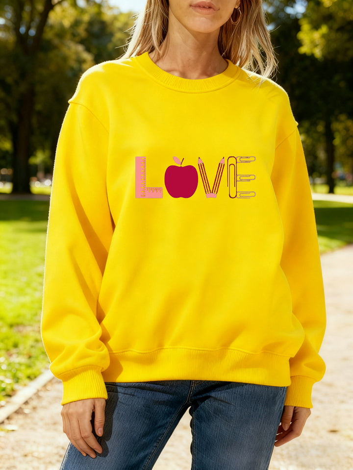 Sweat-shirt pour femmes avec motif créatif d'amour Chic & Stil