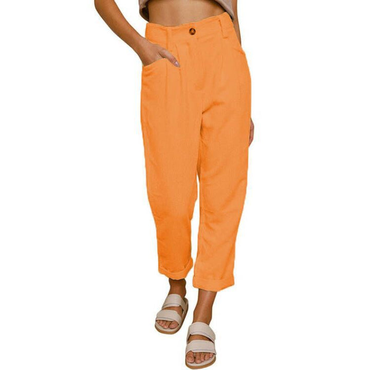 High-waisted wide-leg corduroy pants for women Lune London