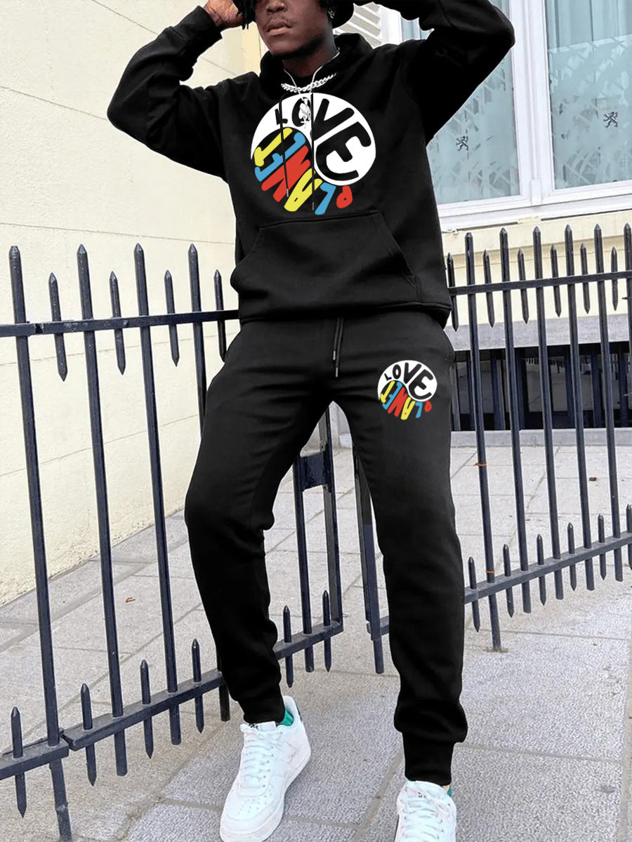 Men's Hoodie and Jogging Set with Creative Print Lune London