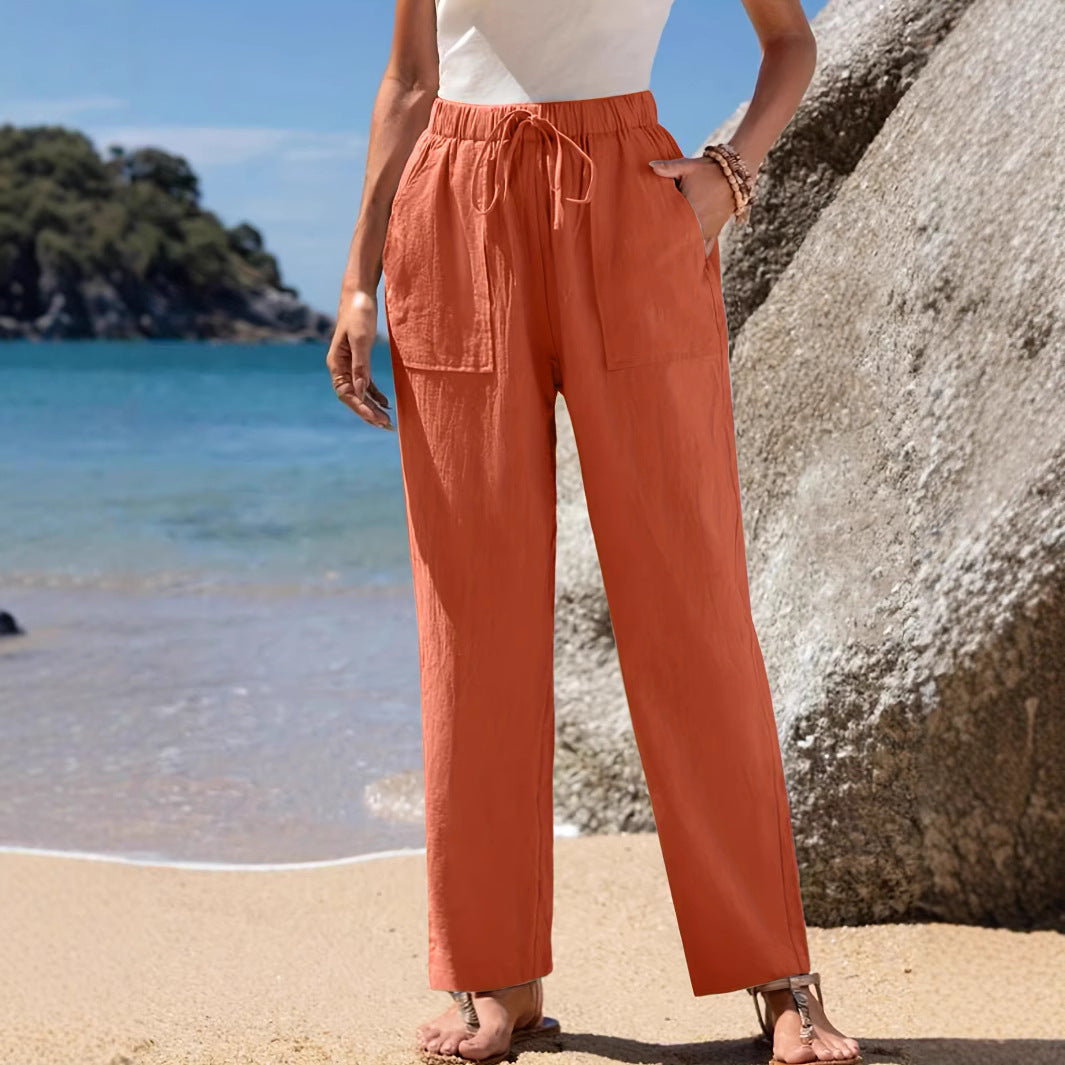 Women's beach pants, relaxed fit, with practical pockets and elastic waist Lune London