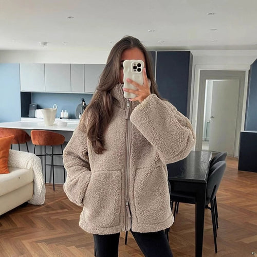 Women Oversized Chic Fleece Jacket