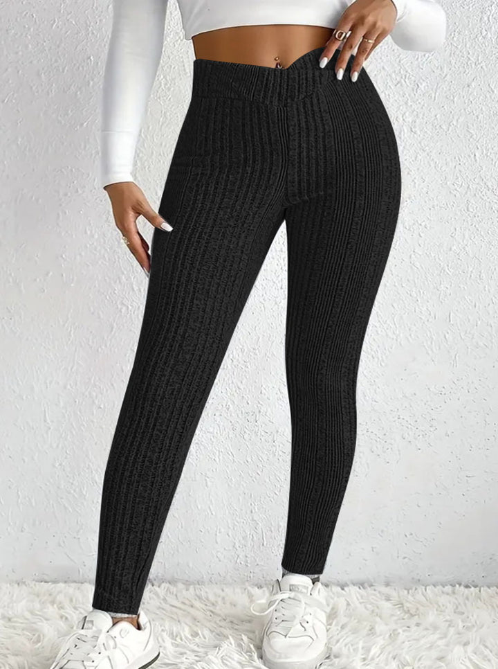 High-waisted ribbed leggings for women Lune London