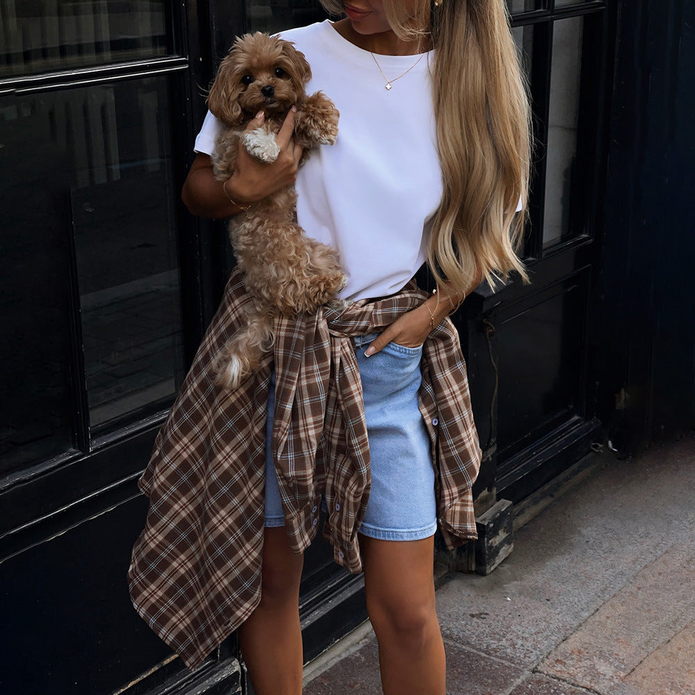 Checkered blouse for women with a relaxed cut Lune London