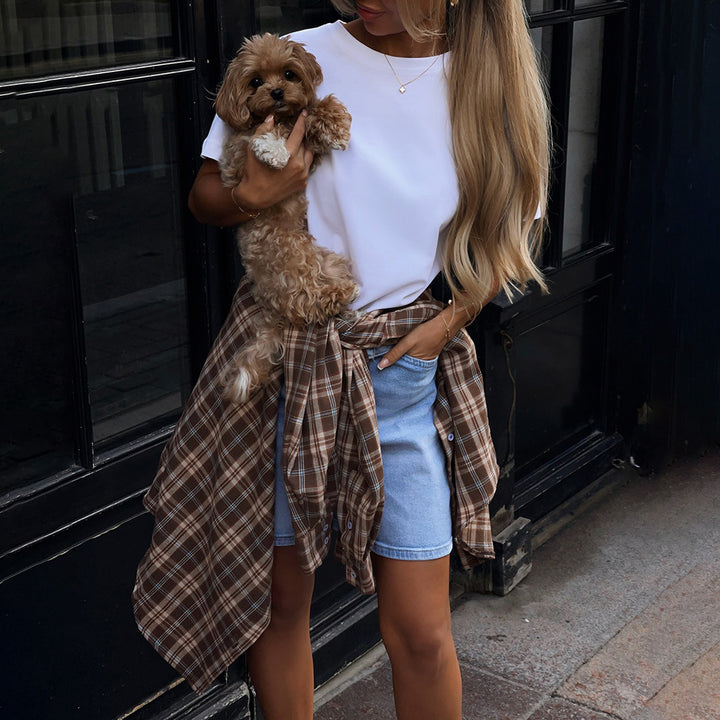 Checkered blouse for women with a relaxed cut Lune London