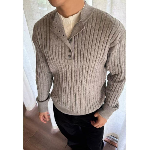 Fine knit sweater for men with decorative button details Lune London