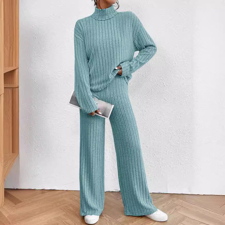 Women’s casual knit jumpsuit with high collar Lune London