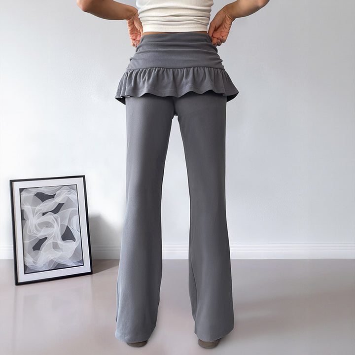Women's leisure trousers with a frill belt and wide leg Lune London