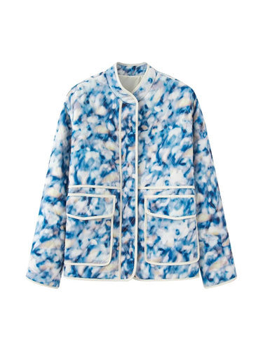 Flower quilted jacket for women with practical pockets Lune London