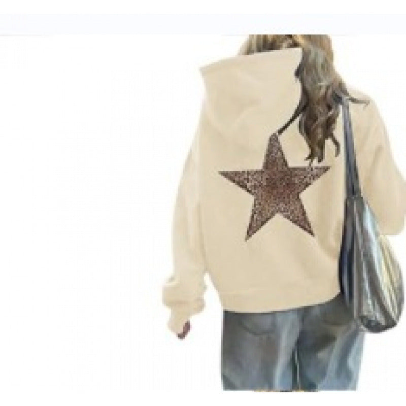 Women’s Hoodie with Glittering Star Motif Lune London