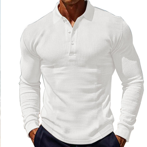 Long sleeve polo shirt for men with structured design Lune London