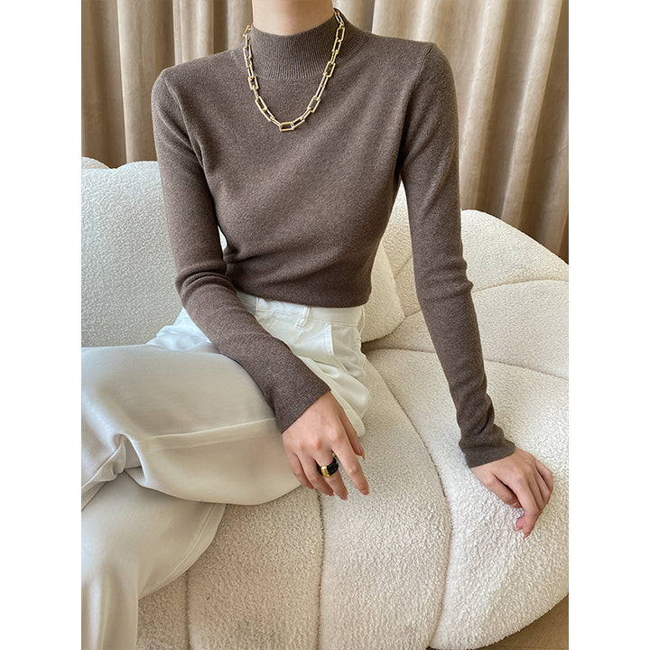 Ladies fitted turtleneck top made of fine ribbed knit Chic & Stil