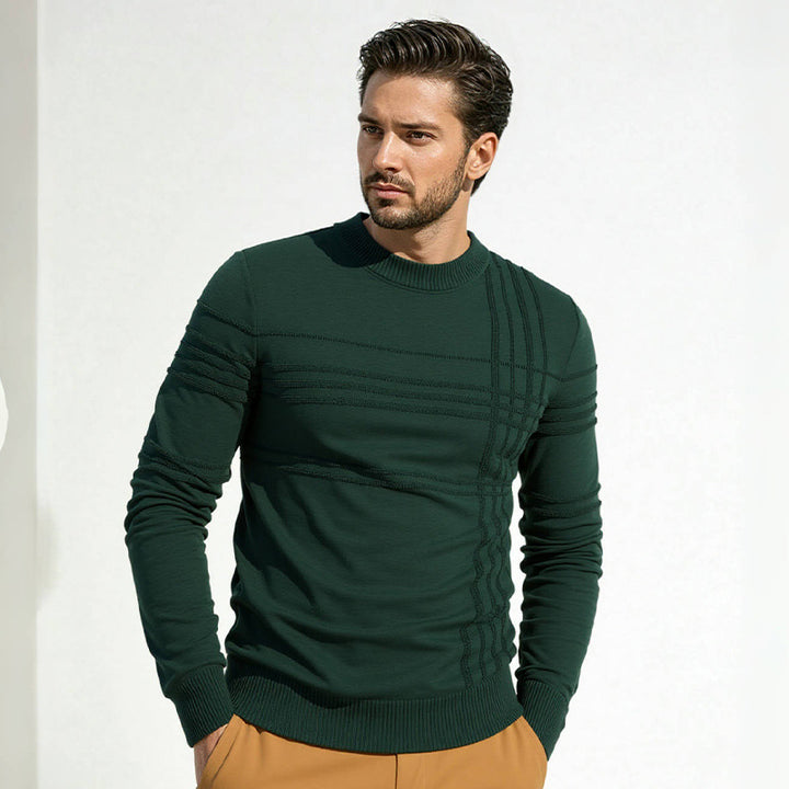 Men's sweater with a modern structural design and a high collar Lune London