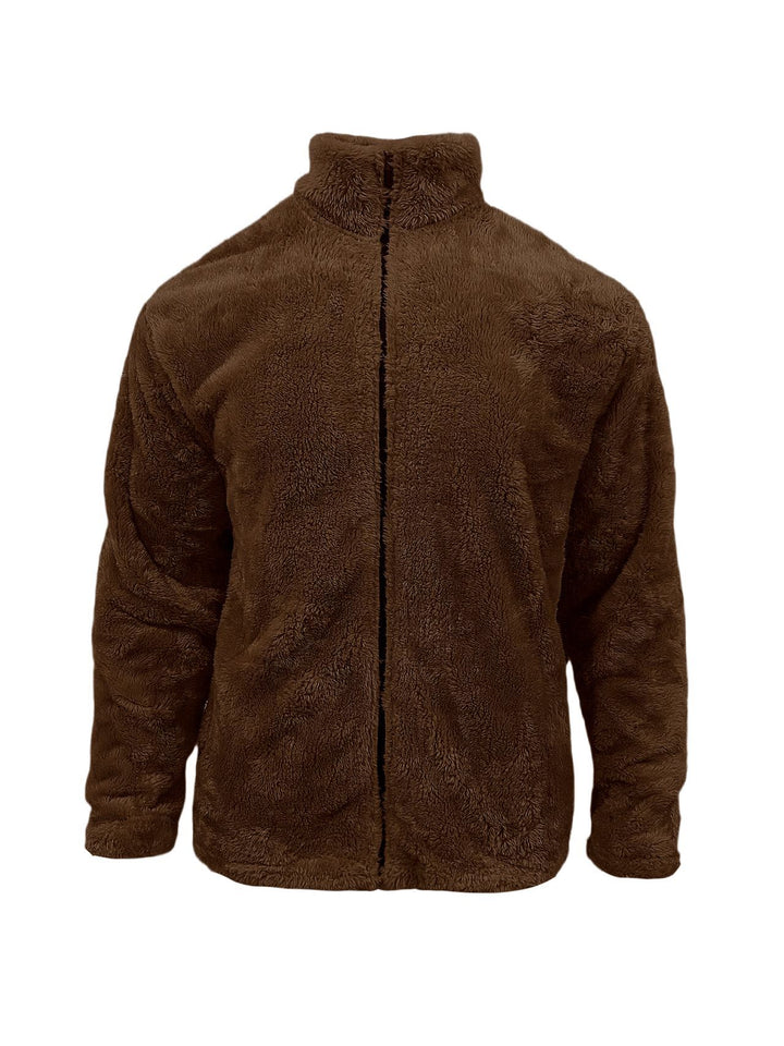 Comfortable fleece jacket for men with high collar and practical pockets Lune London