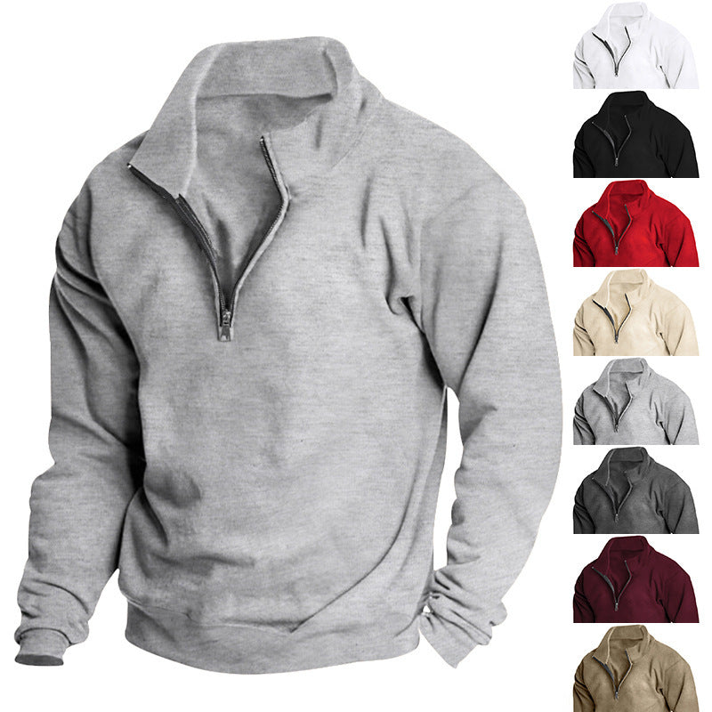 Casual men’s high collar sweater with zipper Lune London