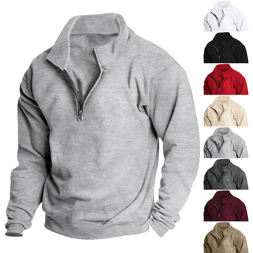 Casual men’s high collar sweater with zipper Lune London