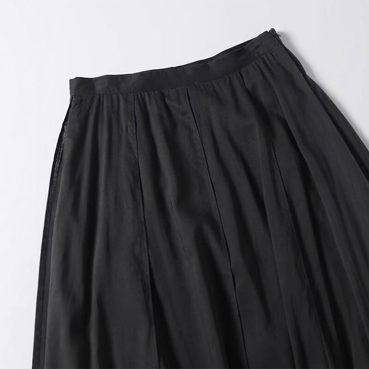 Elegant maxi skirt for women with fluid cut and adjustable waist Lune London