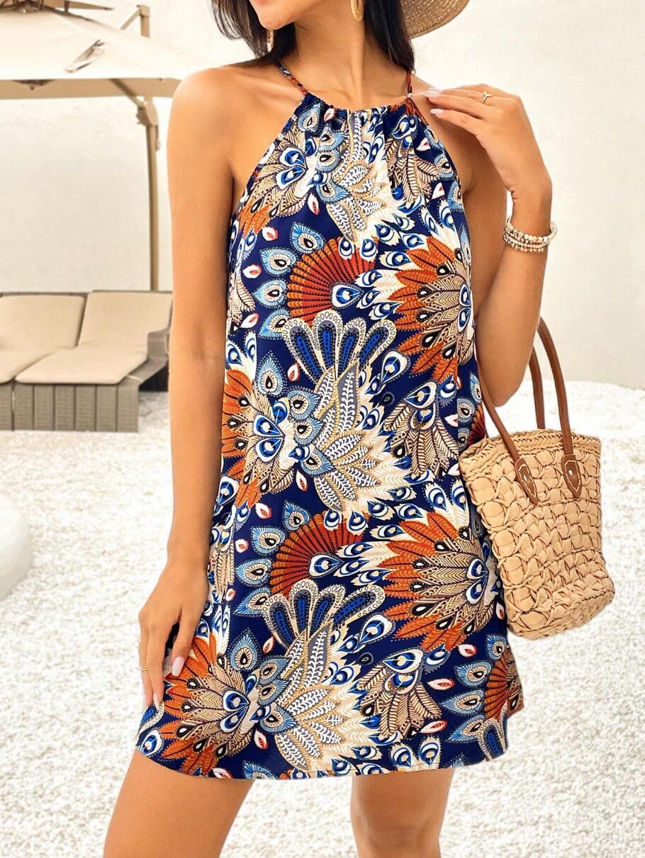 Women's summer dress with an elegant halter neck Lune London
