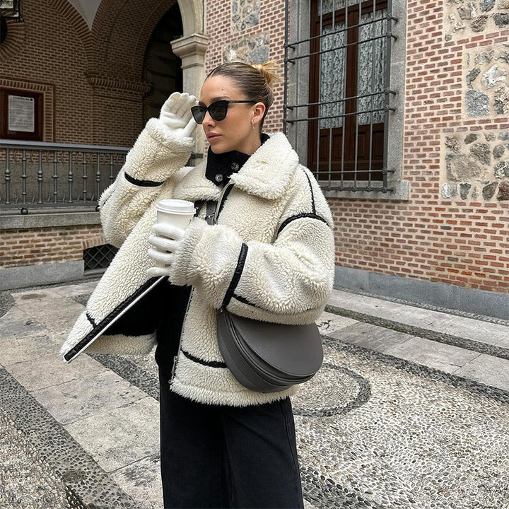 Fleece jacket for women with high collar Lune London