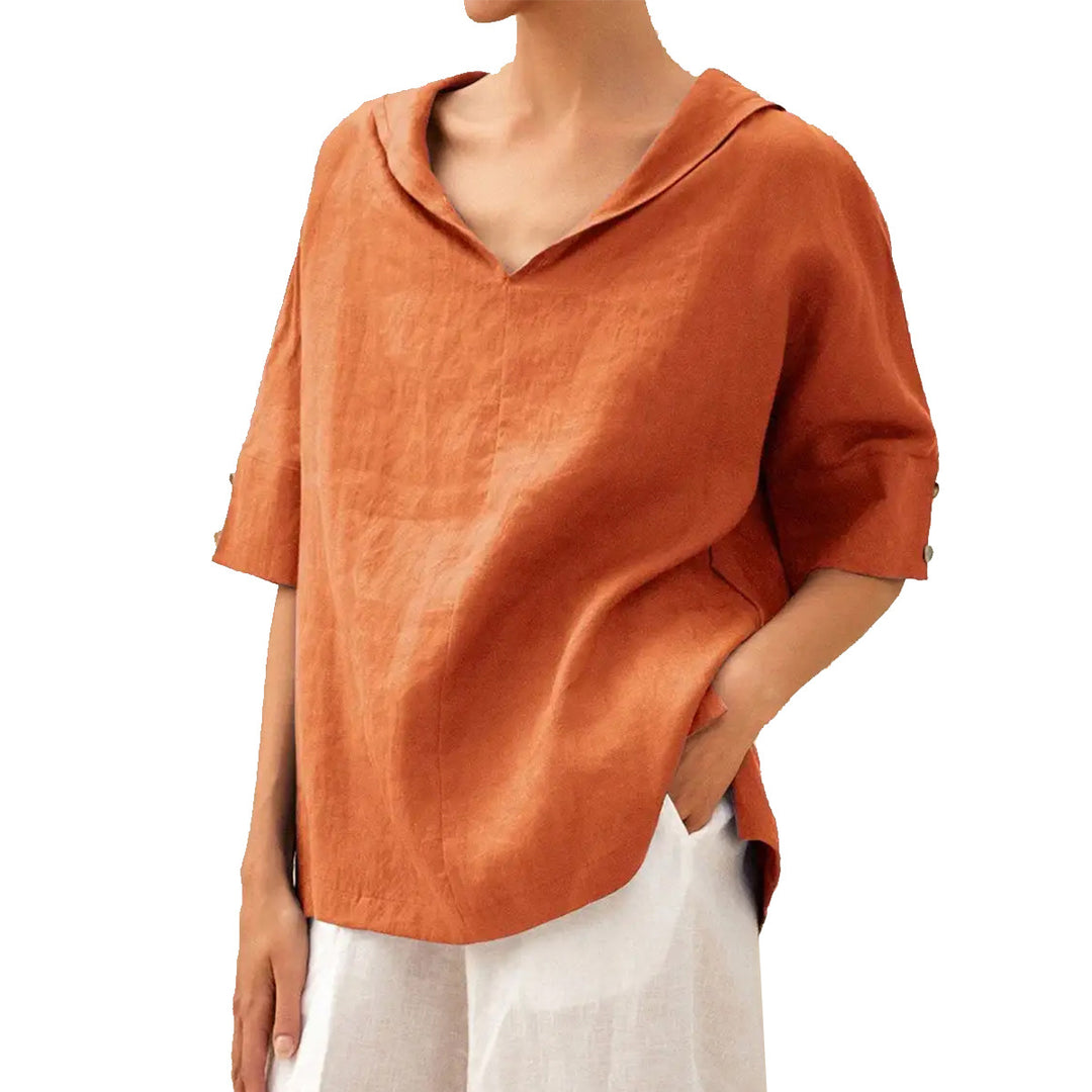 Woman Casual Shirt with Floral Pattern and Modern Collar Lune London