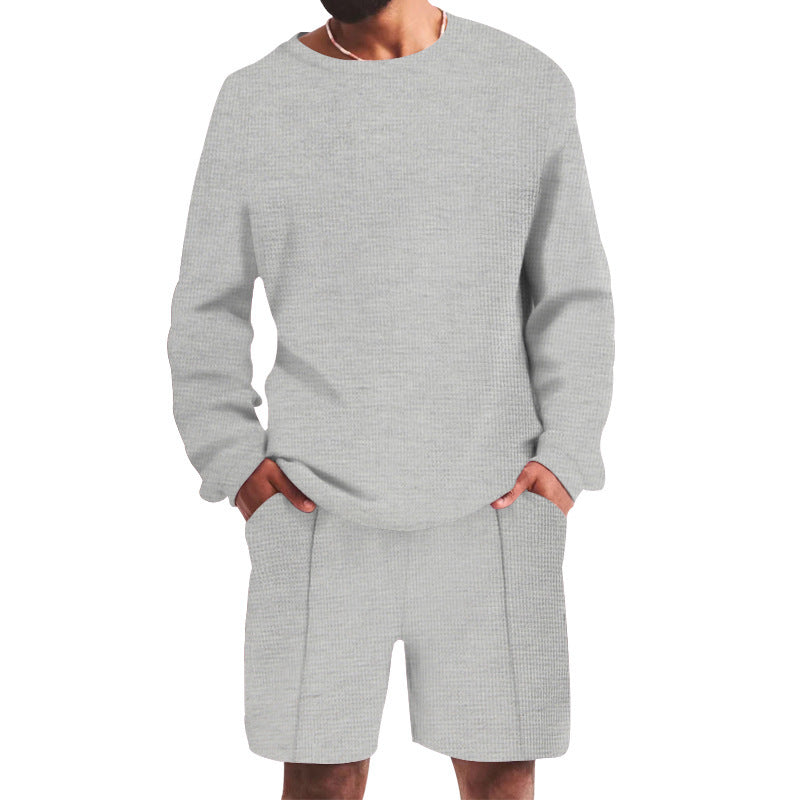 Men's casual leisure set with structured top and comfortable shorts Chic and style