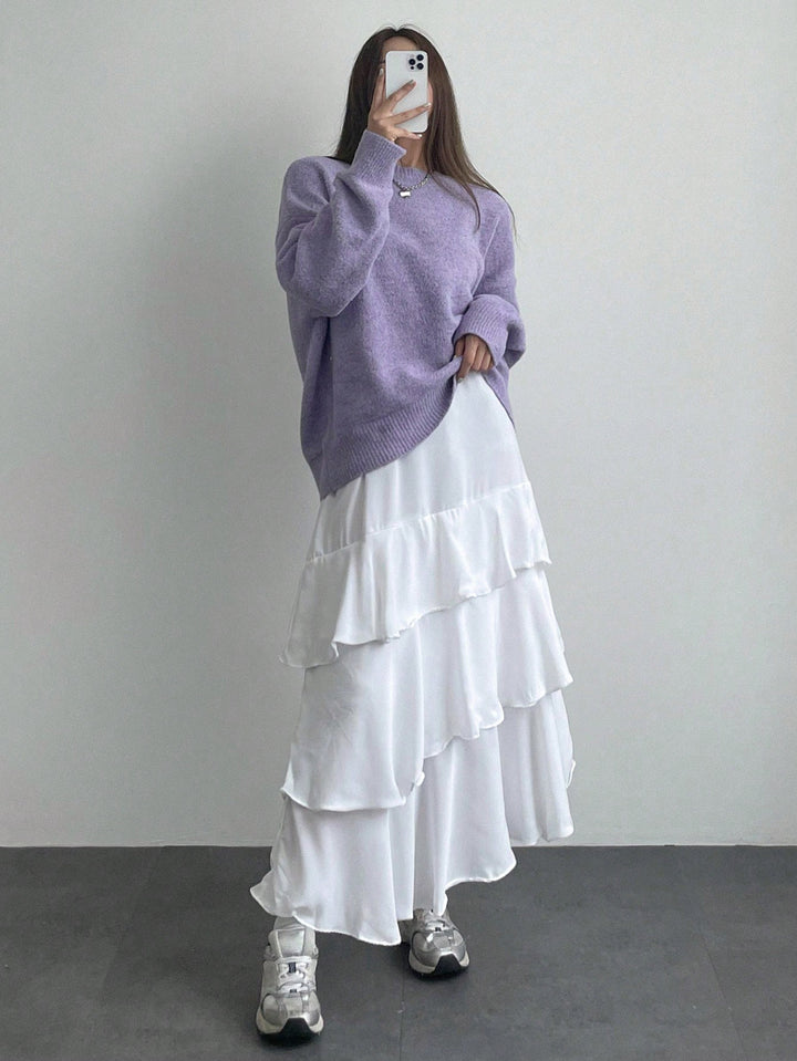 Oversized knit sweater for women with a soft fleece and modern details Lune London