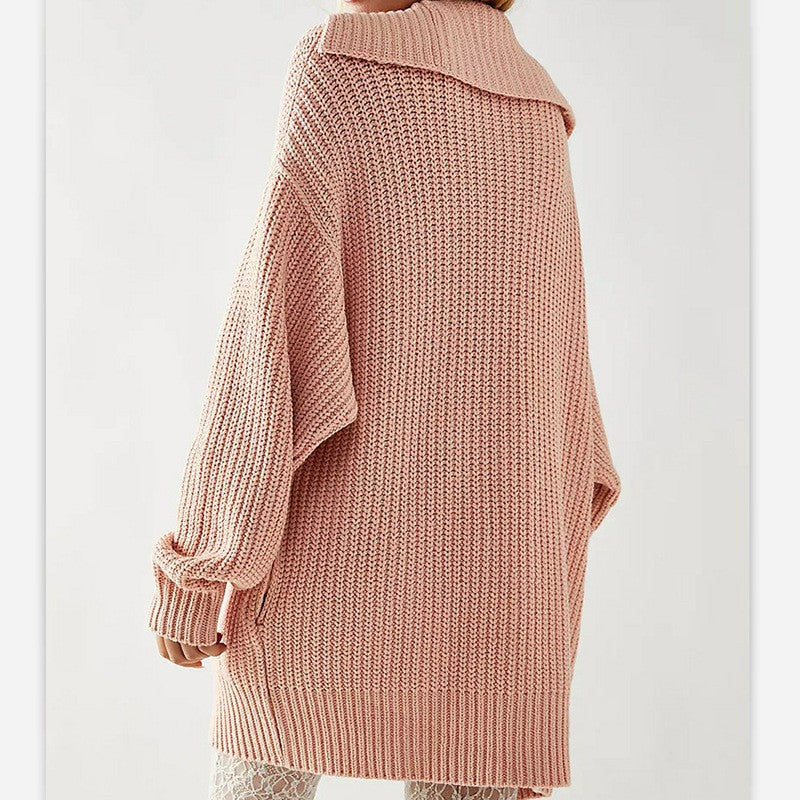 Casual knitted jacket for women with loose fit and large buttons Lune London
