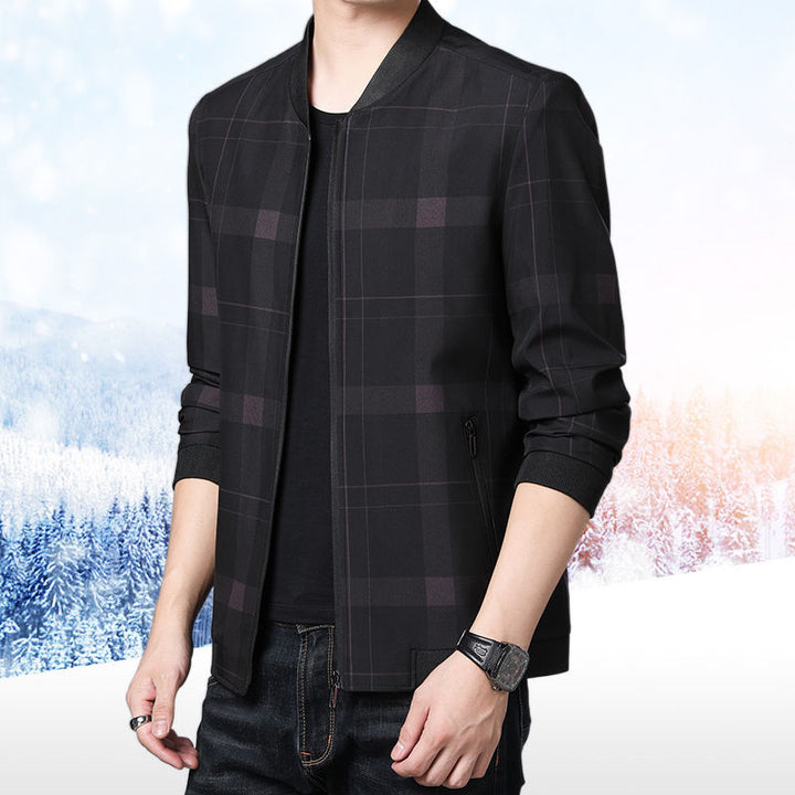 Trendy plaid jacket for men with a casual fit and practical zippered pockets Lune London