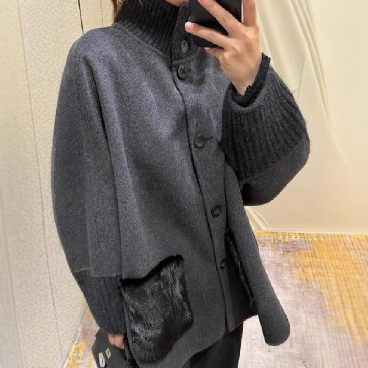 Veste en laine grande taille pour femmes avec détails uniques Chic & Stil