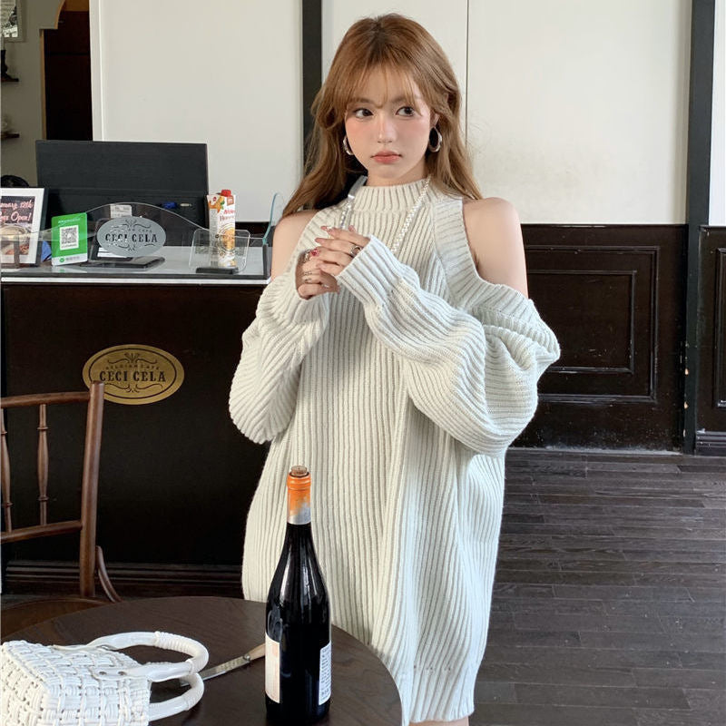 Robe tricotée pour femme avec look bardot et texture côtelée Chic & Stil