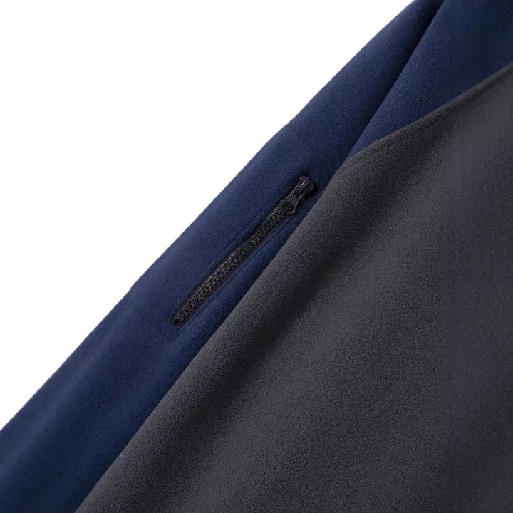 Fleece pullover for men with high collar and stand-up collar Lune London