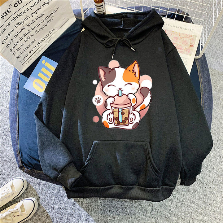 Women's hoodie with playful cat motifs Chic & Stil
