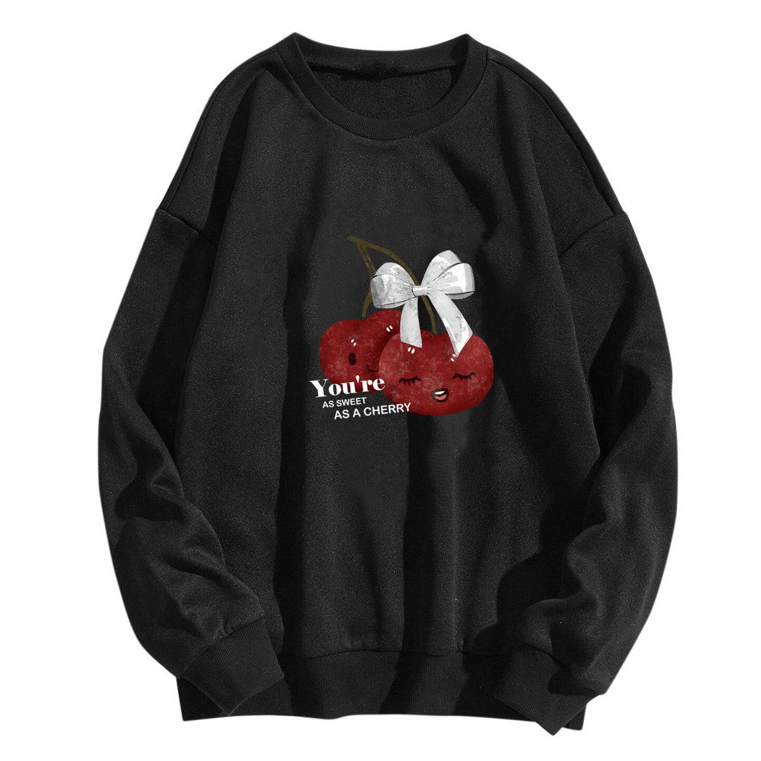 Women's cozy sweatshirt with fruity cherry motif Chic & Stil