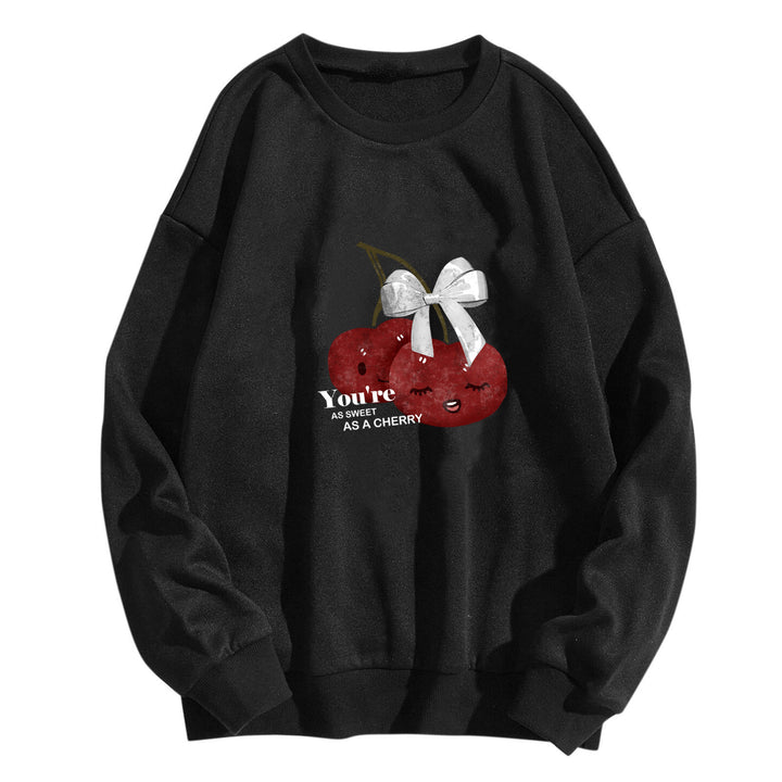 Women's cozy sweatshirt with fruity cherry motif Chic & Stil