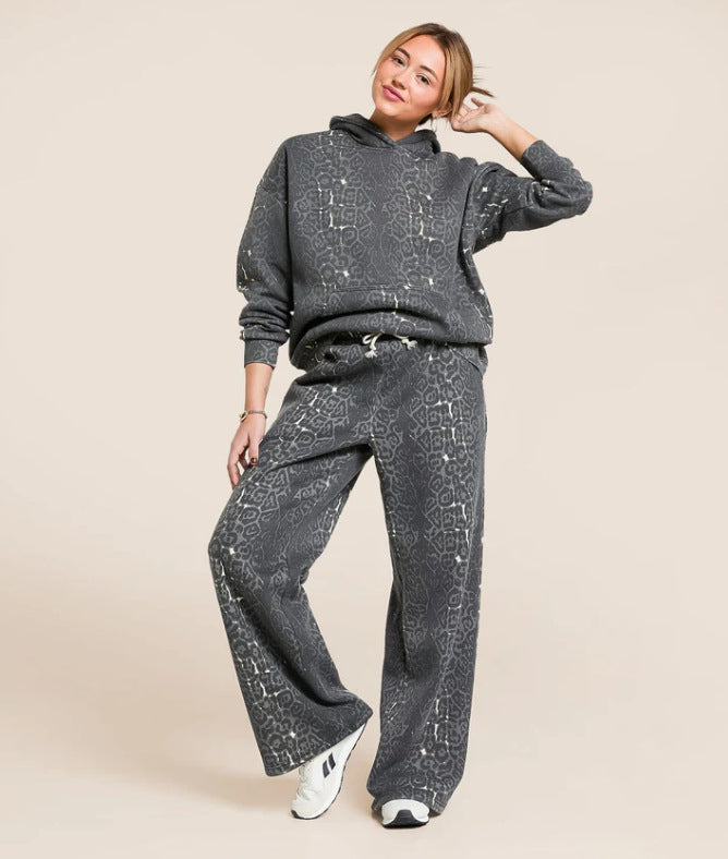 Ensemble de sweat à capuche décontracté pour femmes et pantalon de jogging large Chic & Stil