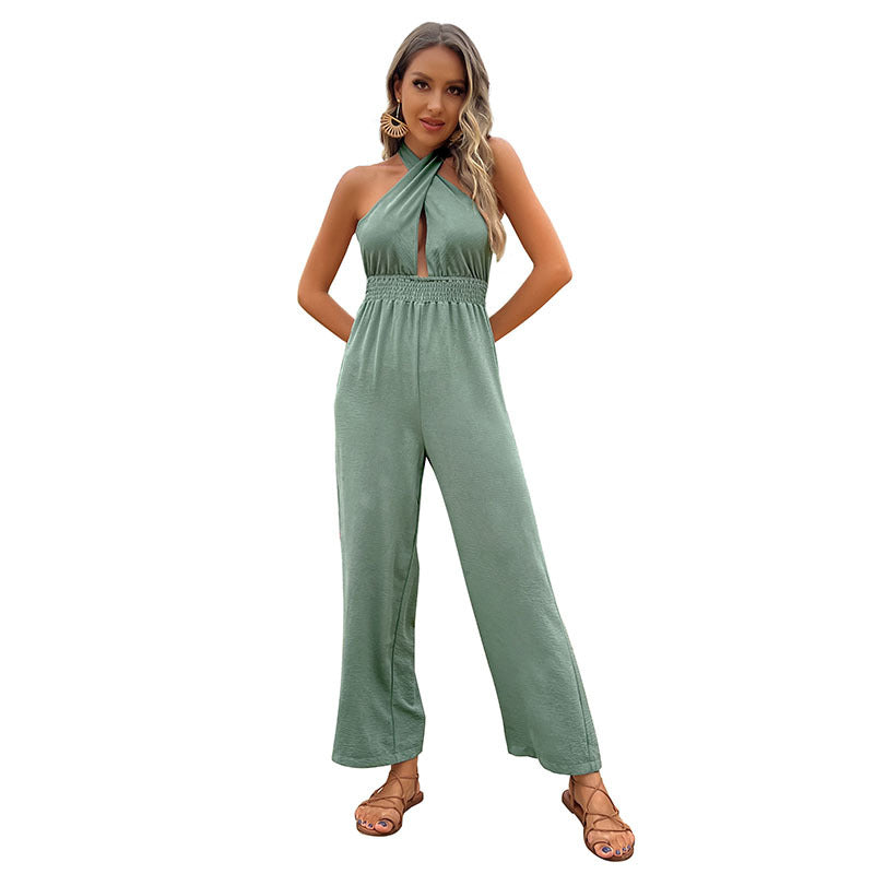 Woman Wide Leg Backless Jumpsuit Lune London