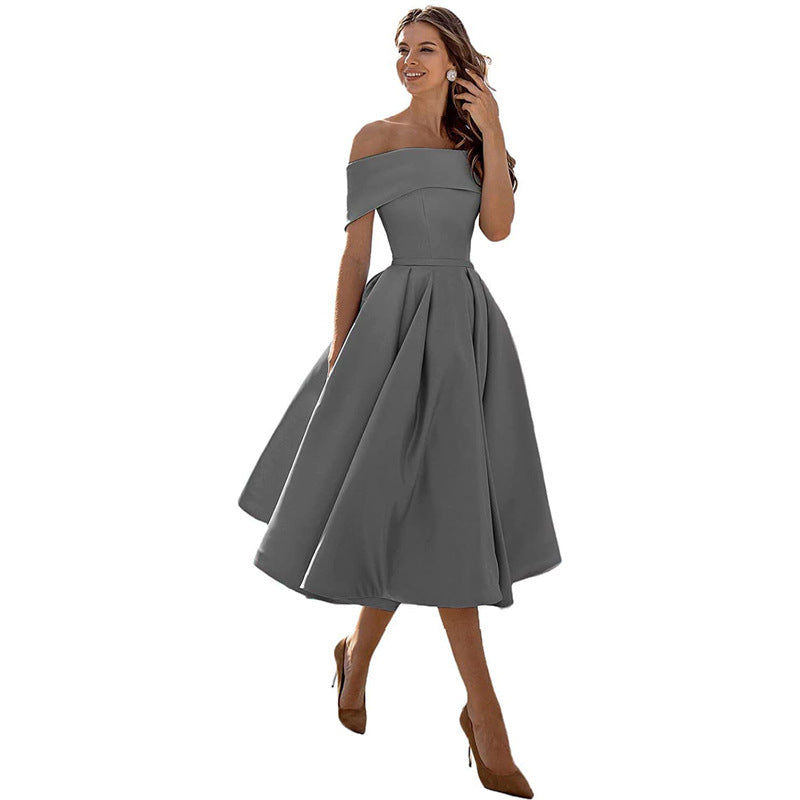 Lune London | Casual Fashion Satin Cocktail Dress Strapless