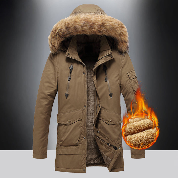 Men's insulated winter jacket with high-quality faux fur collar Lune London