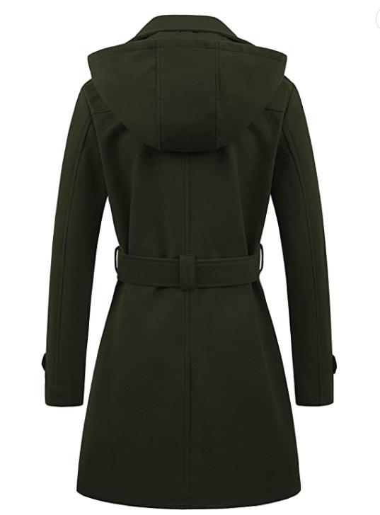 Elegant Peacoat coat for women with double row of buttons and belt at the waist Lune London