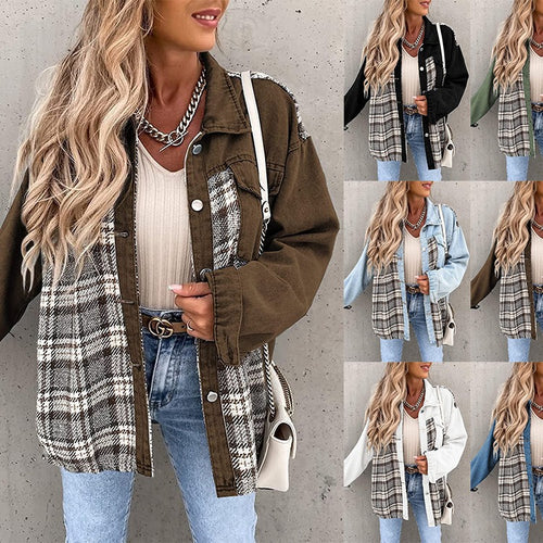 Chic and Stylish Women's Checkered Shirt Jacket
