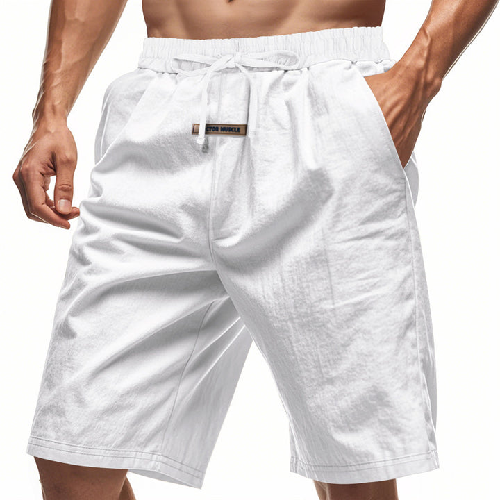 Comfortable men's leisure shorts with elastic waistband and practical side pockets Lune London