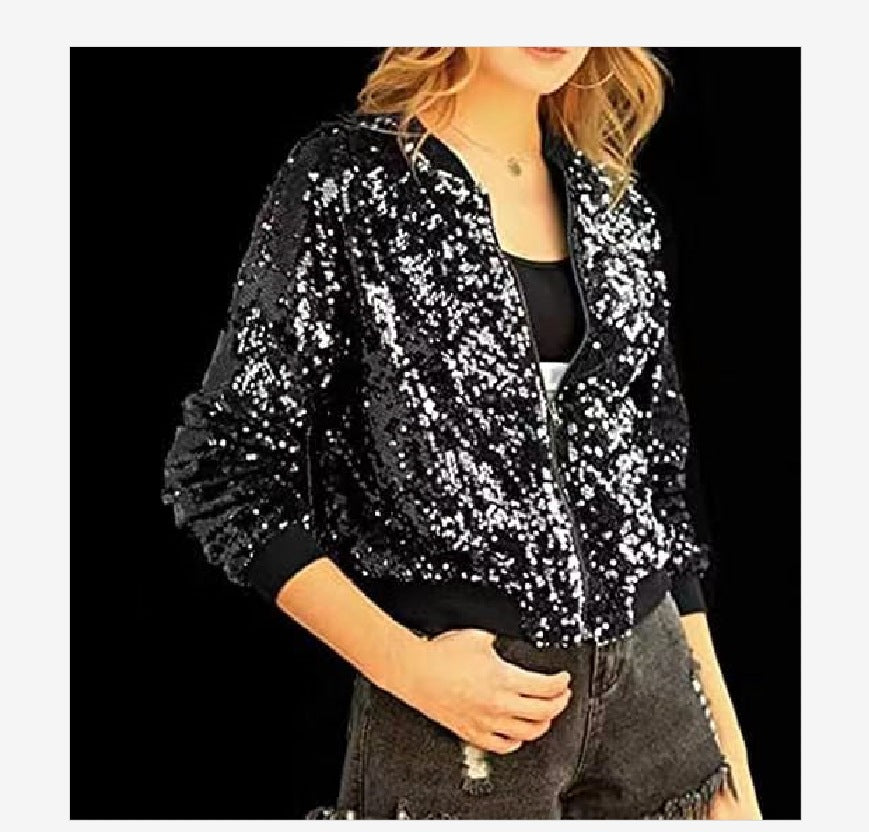 Ladies Bling Bomber Jacket Lune London