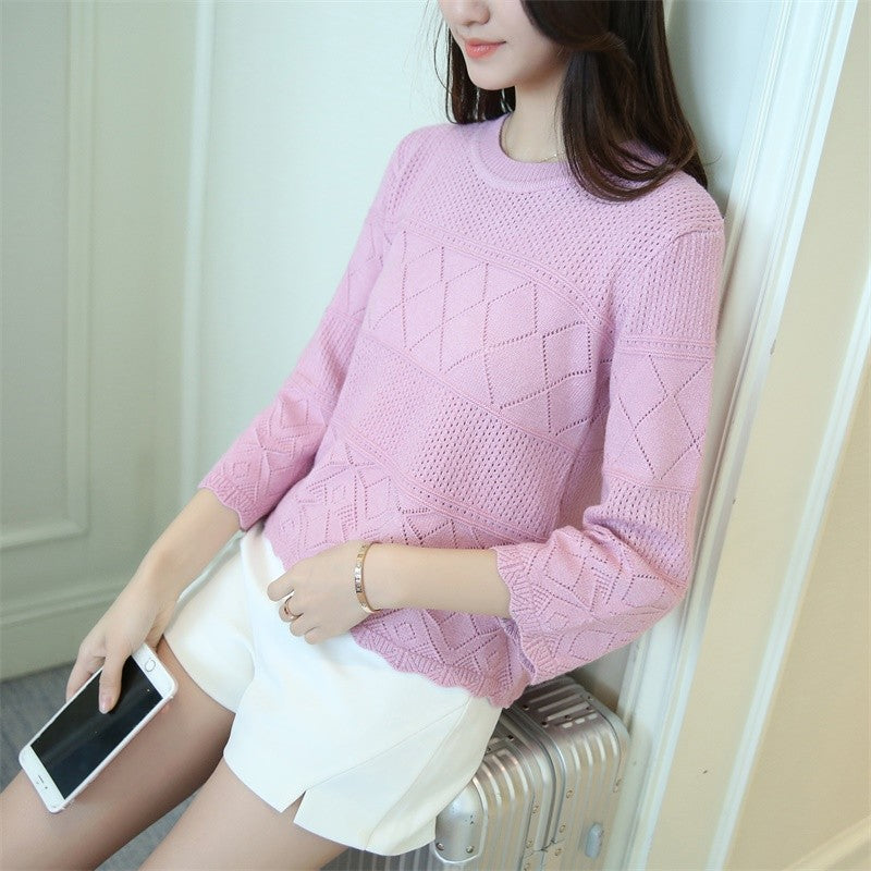 Pull tricoté décontracté pour femmes avec motif texturé Chic & Stil