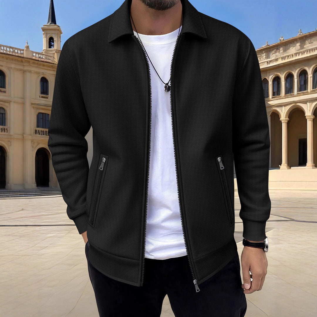 Modern knitted jacket for men with practical zip pockets and trendy design Lune London
