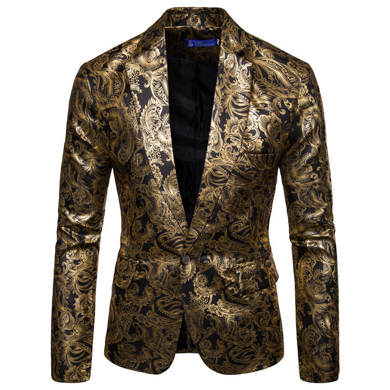 Men's Exclusive Sequin Blazer with Golden Embellishments and Modern Cut Lune London