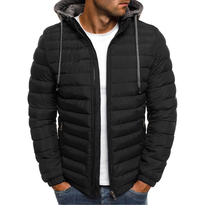 Men's lightweight quilted jacket with removable hood and soft interior Lune London