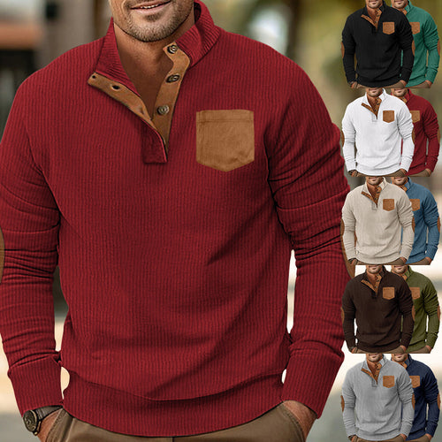 Men's Comfortable Sweater with High Collar and Contrasting Details Lune London