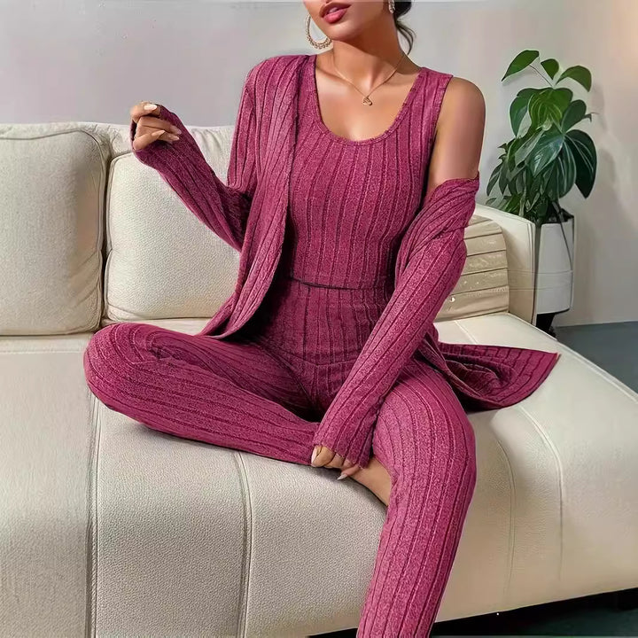 Chic and Stylish Comfortable Knit Loungewear Set for Women