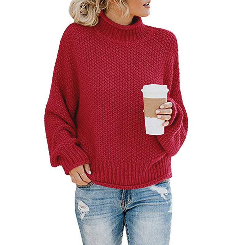 Chunky knit sweater for women with high collar and relaxed fit Lune Londonl 1758151575