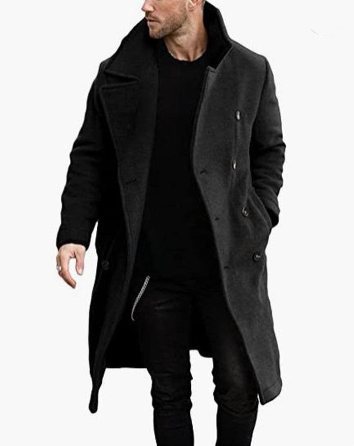 Men's Coat In Modern Double-Breasted Look Lune London