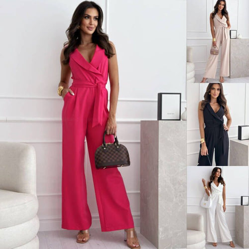 Ladies Chic Wrap Jumpsuit Lune London